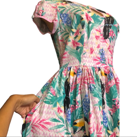 Hell Bunny Toucan Mid Dress w/ Pockets Size US XS / EU8 - Picture 7 of 11